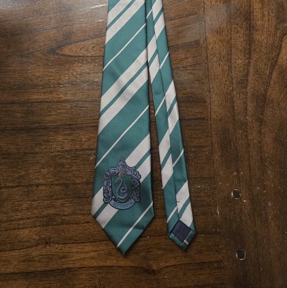 Harry Potter Green and White Striped Tie